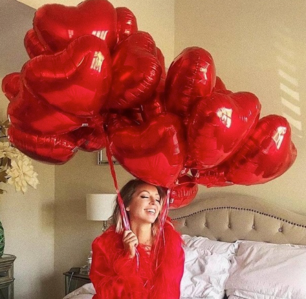 Bouquet globos Corazones rojos