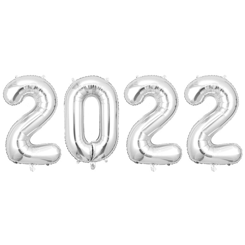 Letrero de Globos 2022 -16" (40 cm) Color Plata