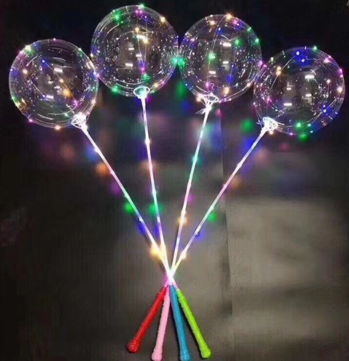 10 Globos Led Transparantes 40 Cm Gigantes Con Sporte