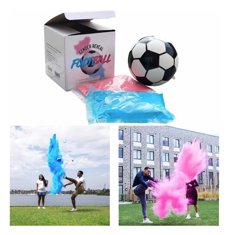 Gender Reveal Pelota Balon Fútbol Revelación Género Polvo Holi
