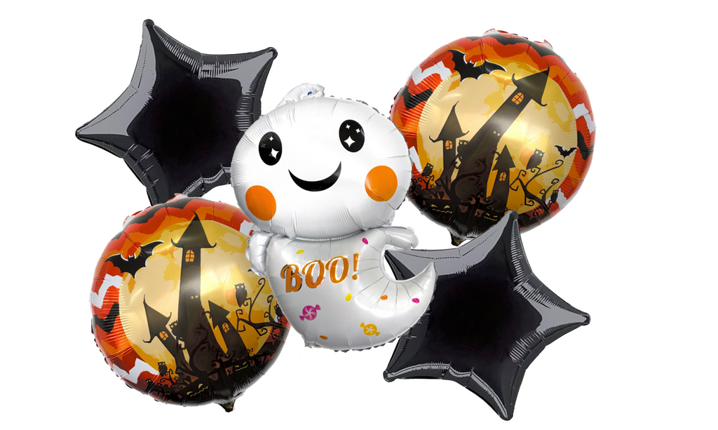 Kit Globos Metalicos Dia De Muertos Halloween Decoracion Fantasma