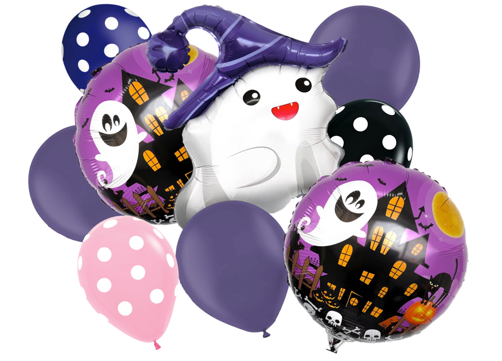 Kit Globos Metalicos Dia De Muertos Halloween Decoracion Fantasmita