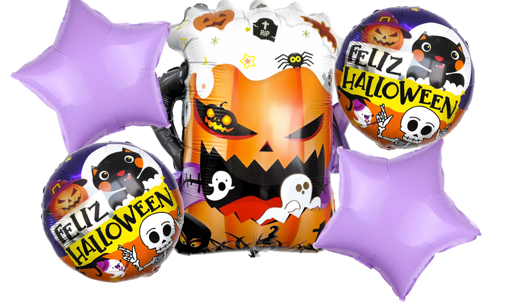 Kit Globos Metalicos Dia De Muertos Halloween Decoracion Cerveza Loca