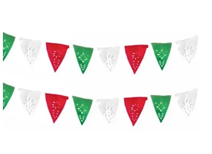 Banderin Plastico Picado Fiesta Patria Tricolor