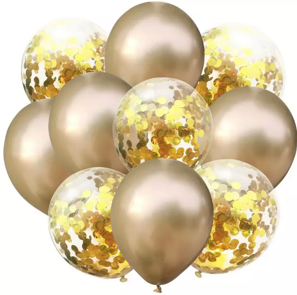 Kit de 10 Globos  5PLG - Oro
