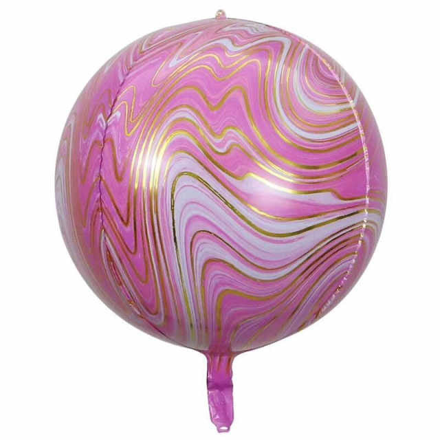 Globos Orbz Mármol Marblez Esfera Metálico - Rosa