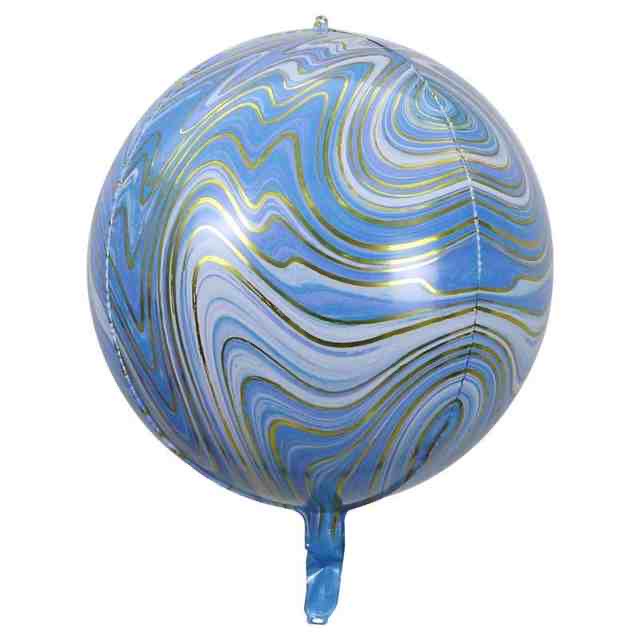 Globos Orbz Mármol Marblez Esfera Metálico - Azul