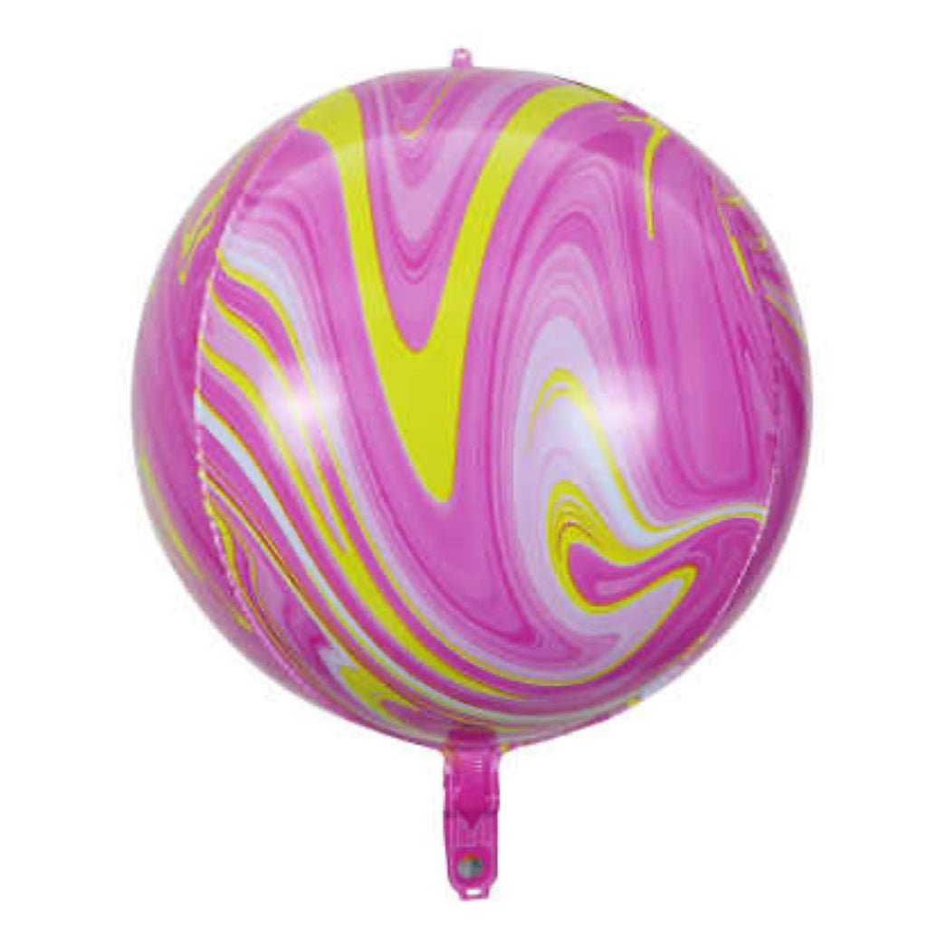 Globos Orbz Mármol Marblez Esfera Metálico - Rosa