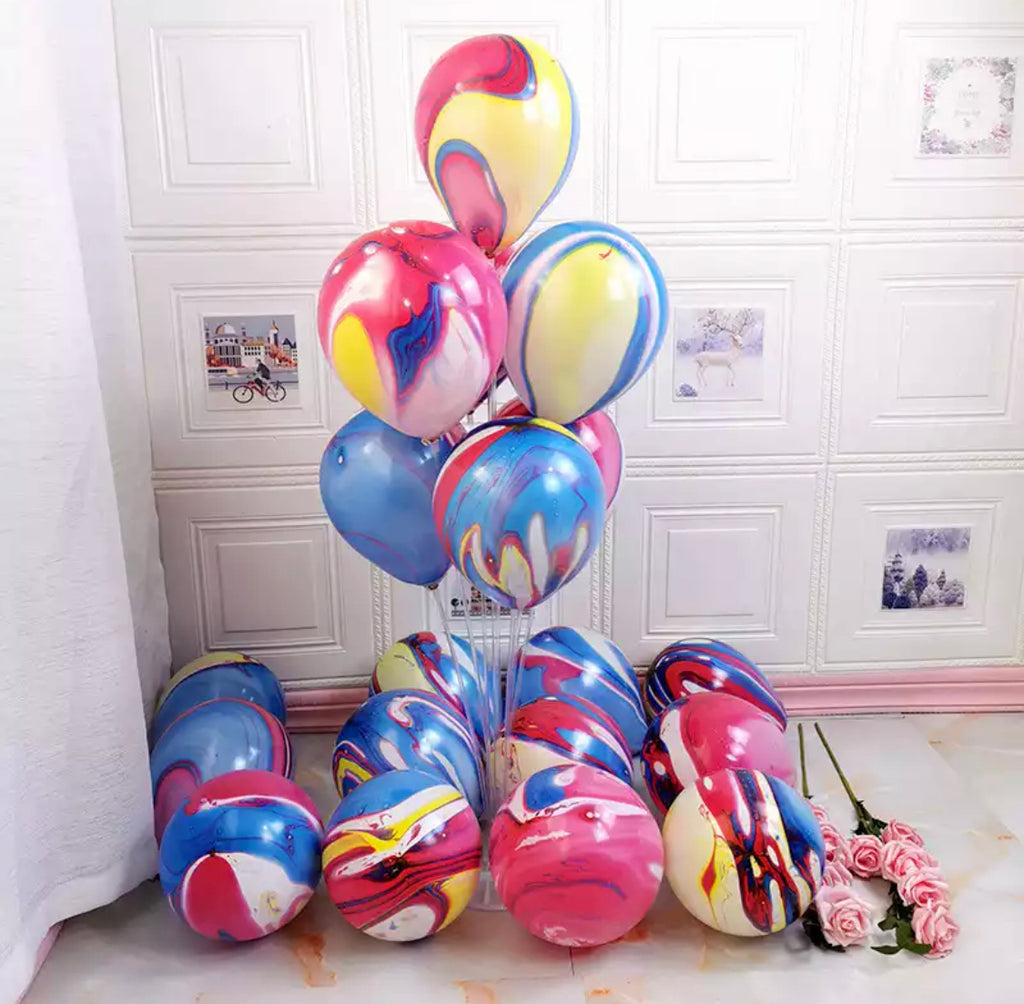 10 globos Marmoleados -MULTICOLOR-